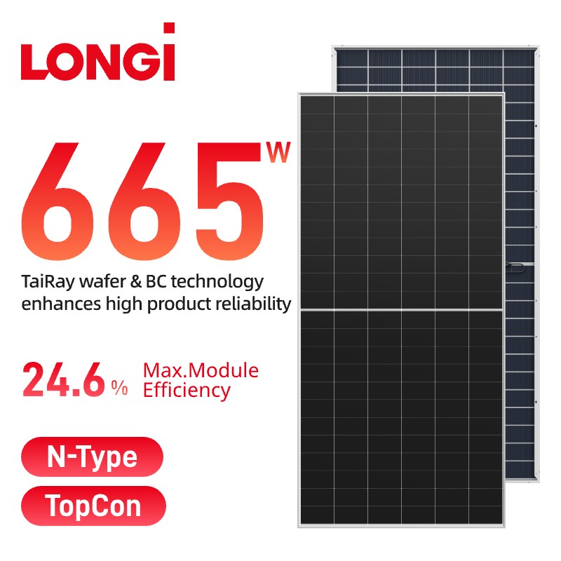 Panel Surya LONGi Himo X10 Bifacial 640-670w LR7-72HVD