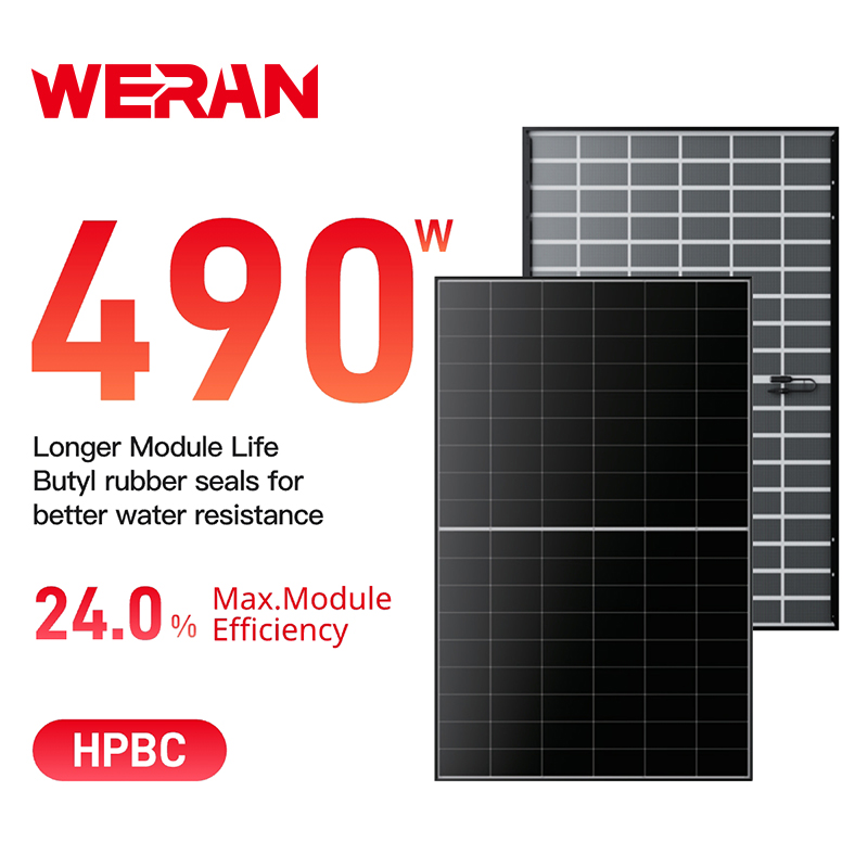 WERAN EcoLife 480-490W Panel Surya BC Kaca Ganda LR7-54HJD Modul PV Perumahan Kelas Atas