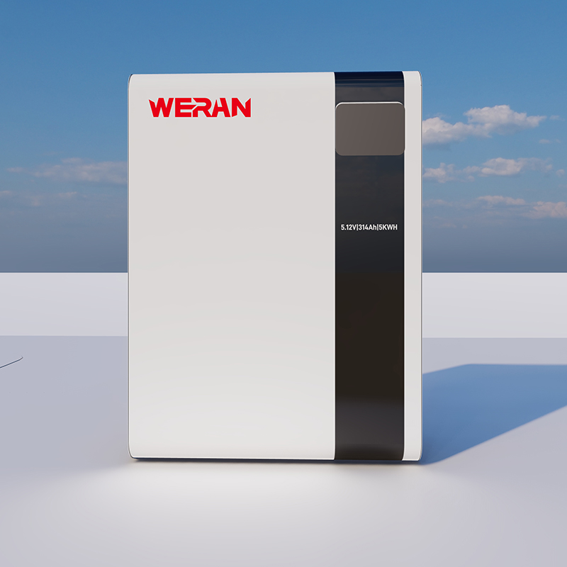 WERAN 51.2V 100Ah 5.12kWh Baterai LiFePO4 yang Dipasang di Dinding untuk Penyimpanan Energi Surya Perumahan