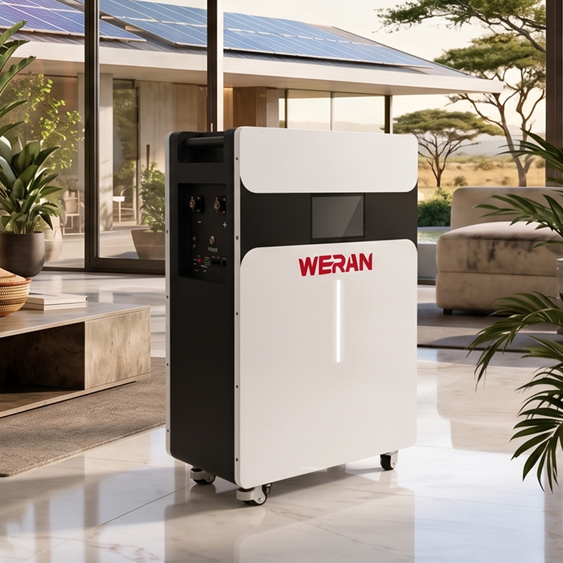 WERAN 51.2V 314Ah 16kWh Paket Baterai LiFePO4 Tipe Roller untuk Penyimpanan Energi Rumah